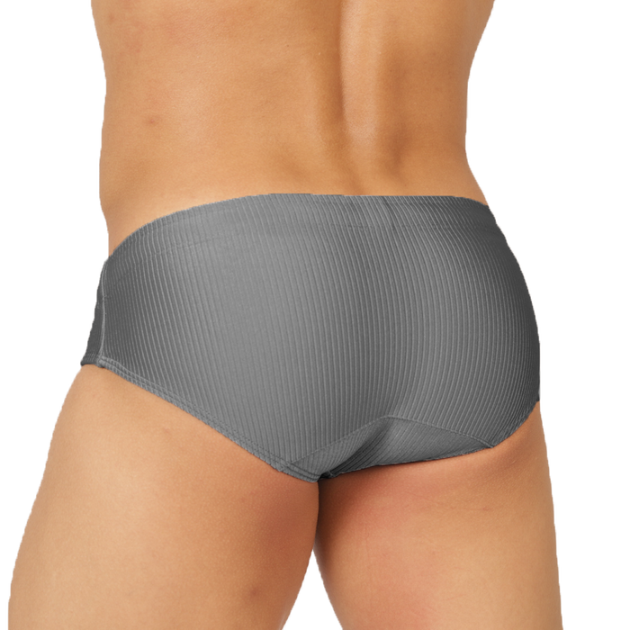 Glow Gray Swimbrief vista posterior de Gigo Underwear