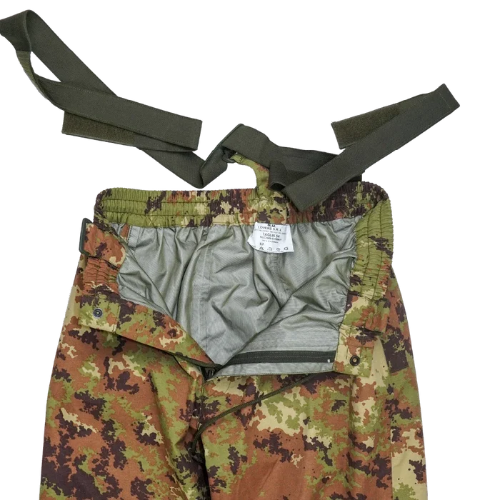 Italian Army Vegetato Wet Weather Trousers - 54, Large - Italian Army Surplus - Rain Trousers