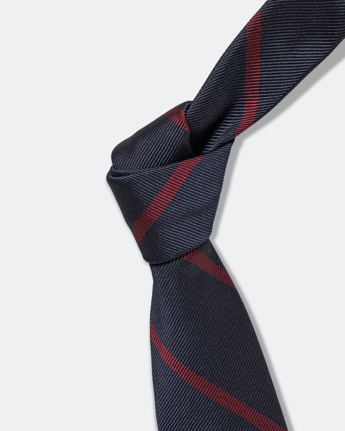 Ivy Tie Regimental Bar Stripe - Burgundy