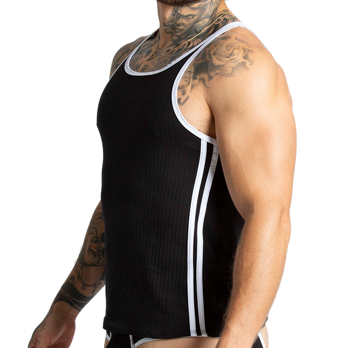 Khanal Black Tank vista frontal de Gigo Underwear