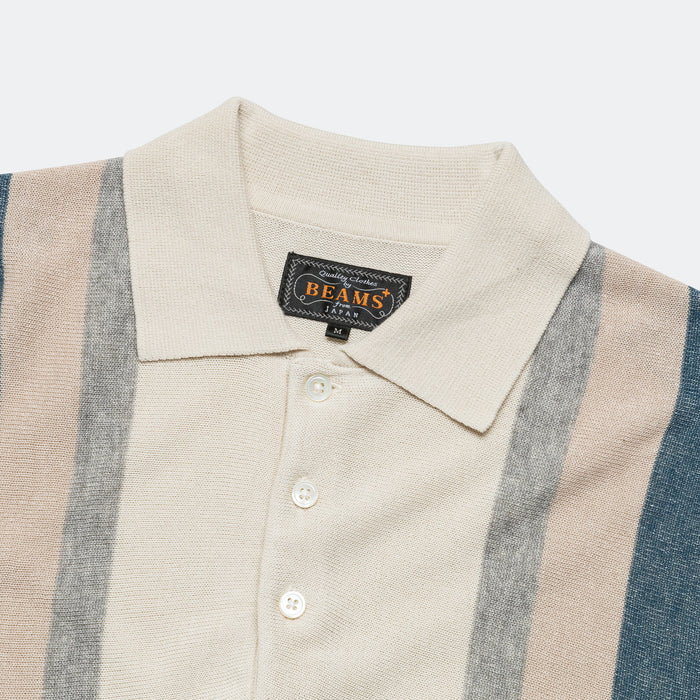 Knit Polo Stripe Argyle - Off White