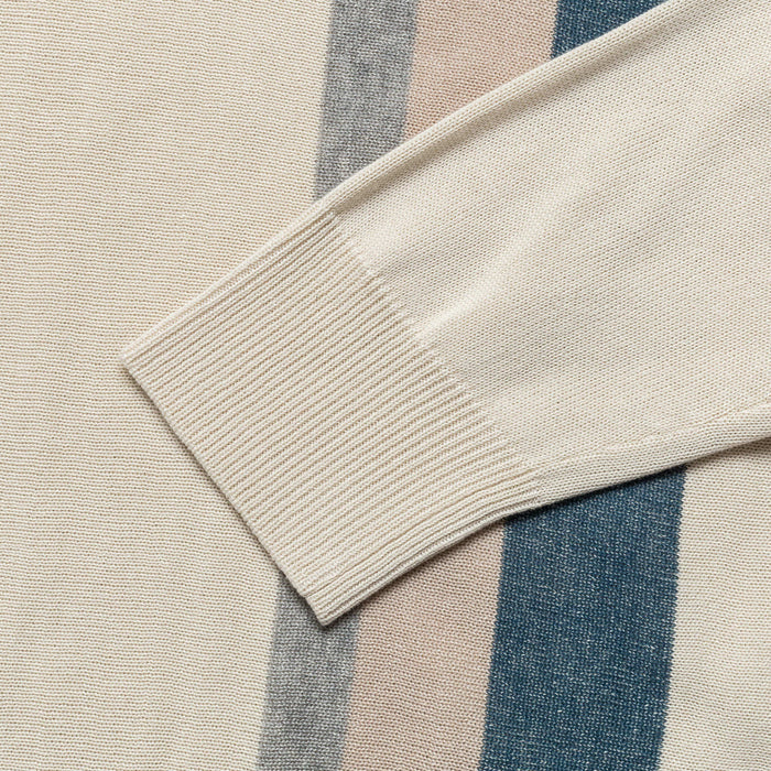 Knit Polo Stripe Argyle - Off White