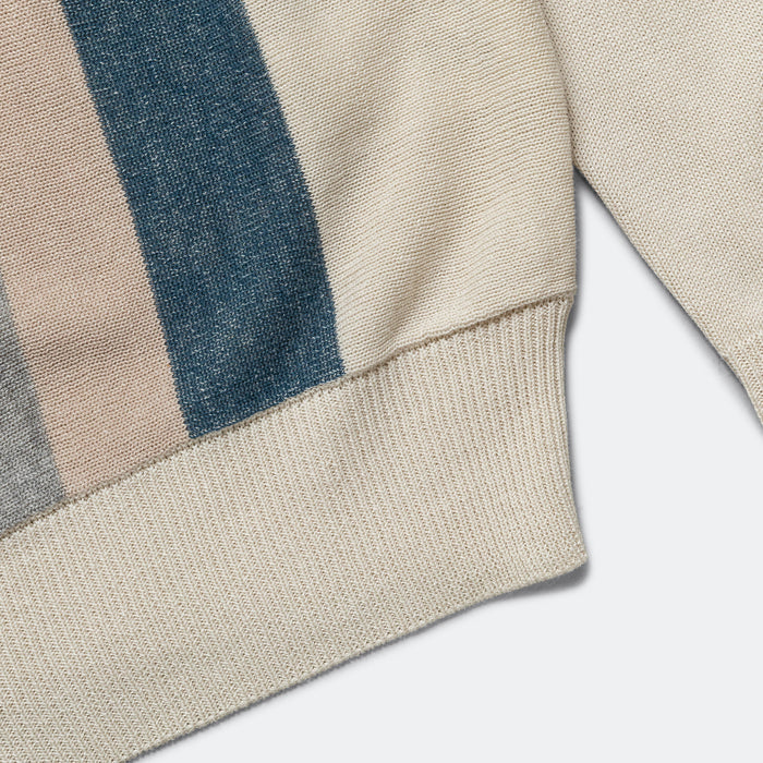 Knit Polo Stripe Argyle - Off White