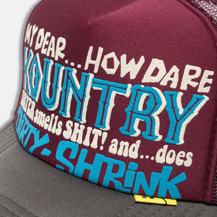 KOUNTRY DIRTY SHRINK Trucker CAP - Burgundy x Charcoal