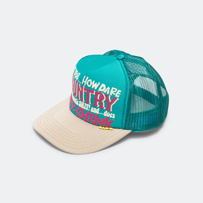 KOUNTRY DIRTY SHRINK Trucker CAP - Turquoise x Beige