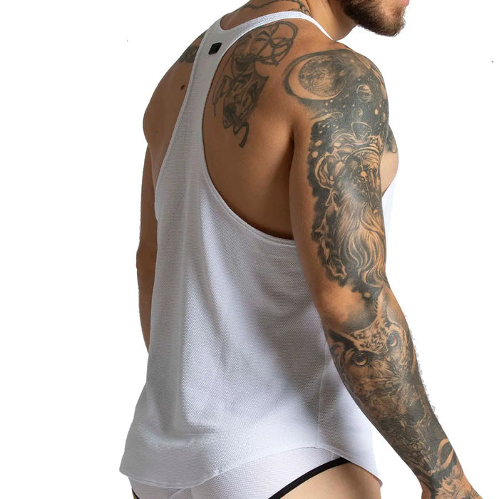 Lemon White Tank vista frontal de Gigo Underwear