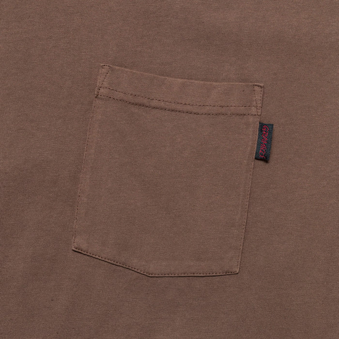 Long Sleeve Pocket Tee Pigment Dyed - Brown