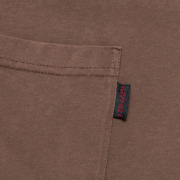Long Sleeve Pocket Tee Pigment Dyed - Brown