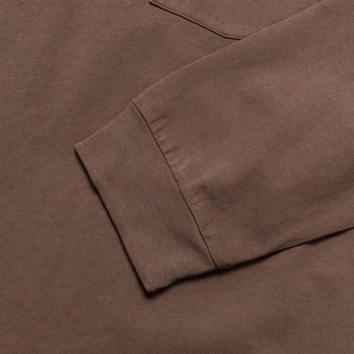 Long Sleeve Pocket Tee Pigment Dyed - Brown