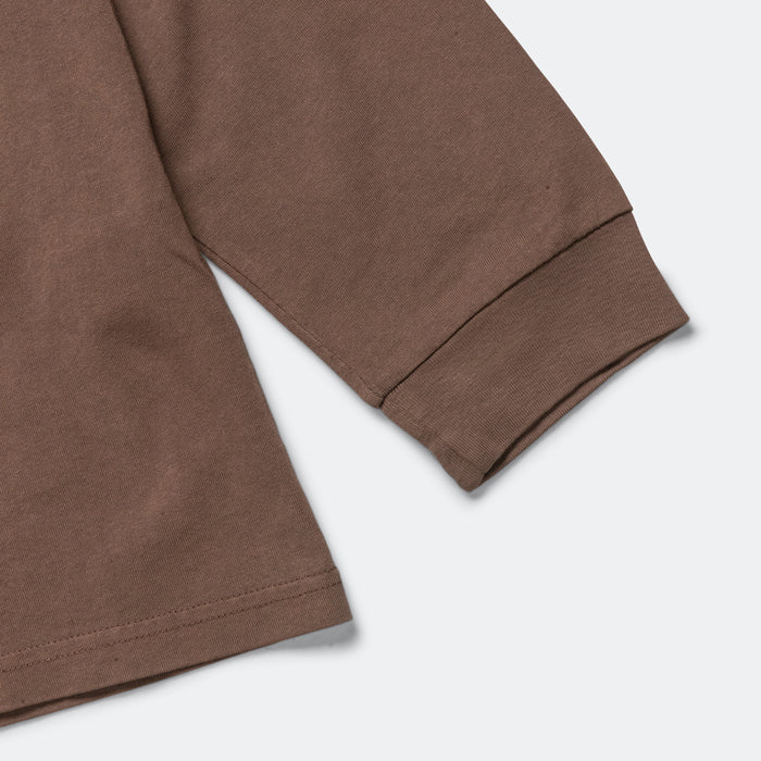 Long Sleeve Pocket Tee Pigment Dyed - Brown