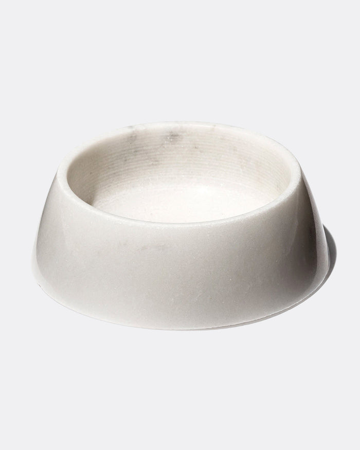 Marble Pet Bowl - White