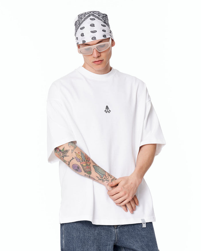 Namaste Streetwear Oversized White T-Shirt with black statement lettering