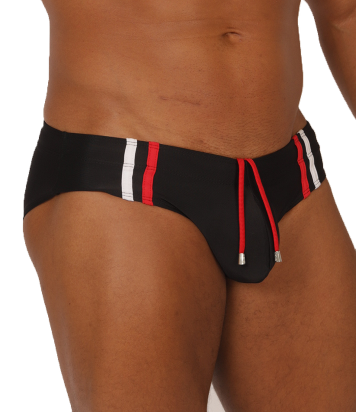 Nice Black Swimbrief vista frontal de Gigo Underwear