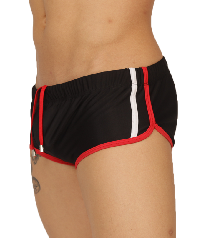 Nice Black Swim Trunk vista frontal de Gigo Underwear
