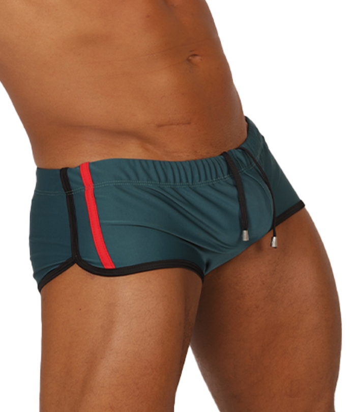 Nice Green Swim Trunk vista frontal de Gigo Underwear