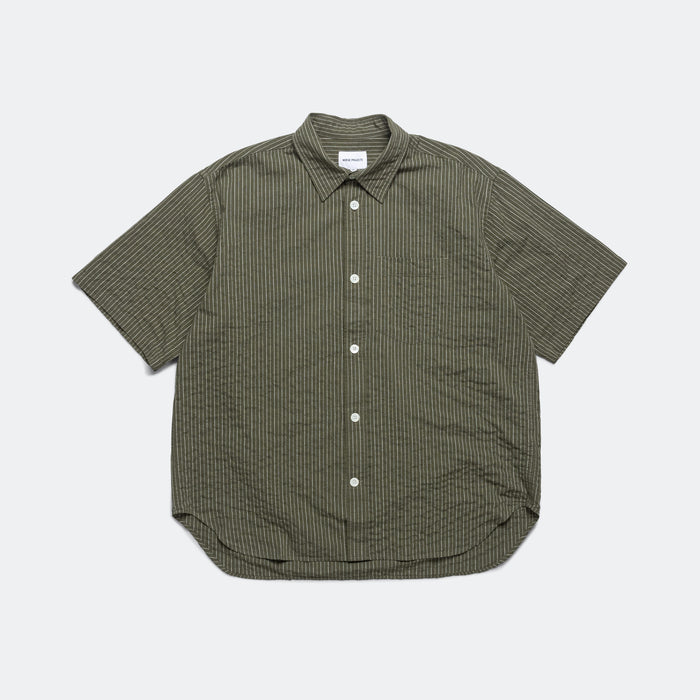 Ole Oversized Stripe SS Shirt - Moss Green