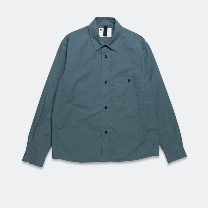 Overall Shirt - Washed Cotton Poplin Mineral Blue