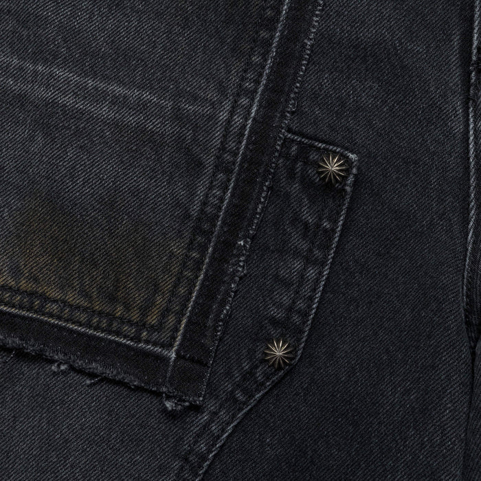 Patchwork Denim Shorts - Black