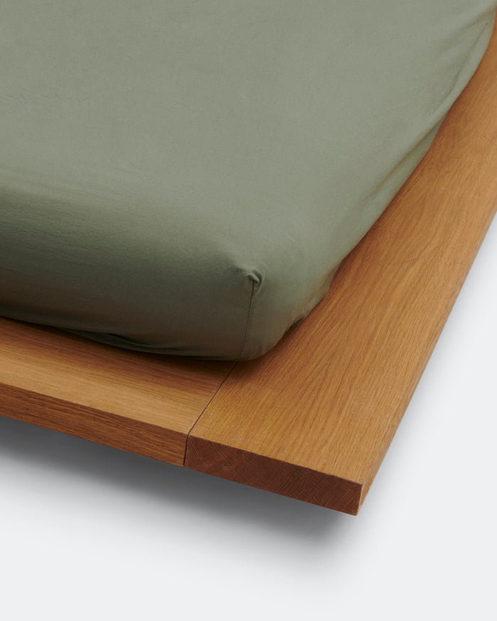 Percale Fitted Sheet - Olive