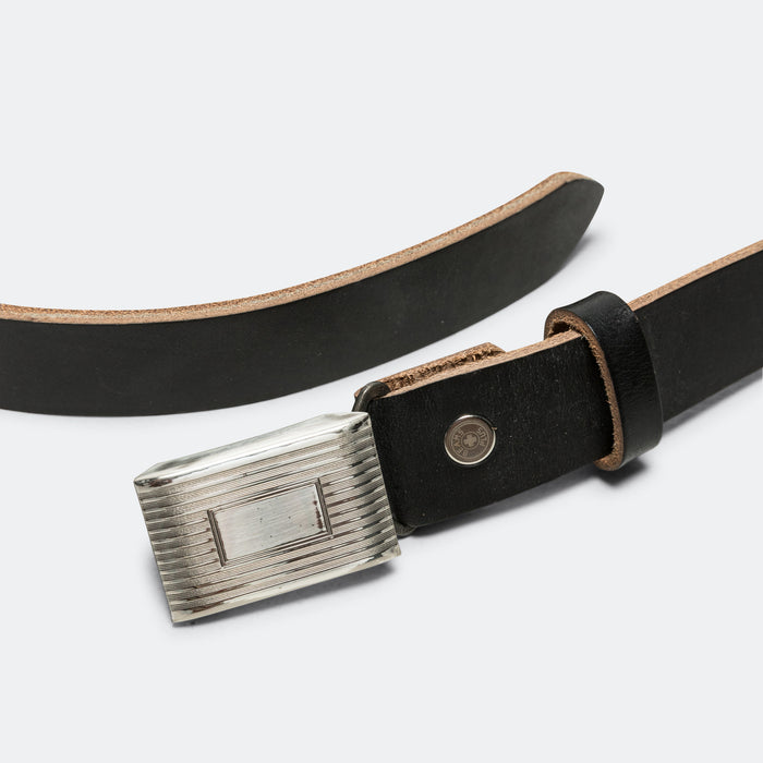 Plate Belt - Black Horween Leather