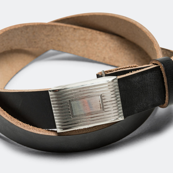 Plate Belt - Black Horween Leather