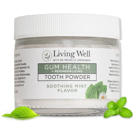 Professional Strength Gum Health Remineralizing Tooth Powder by Living Well with Dr. Michelle