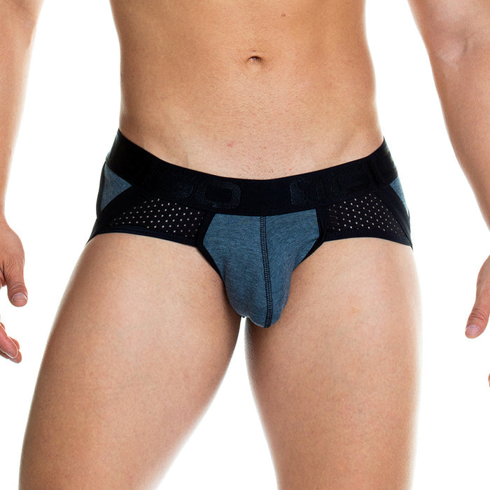 Prudence Black Brief Jockstrap vista posterior de Gigo Underwear
