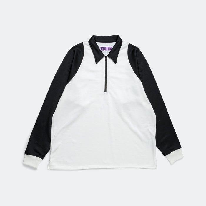 Pullover L/S Polo - Off White/Black