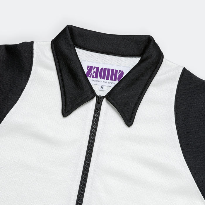 Pullover L/S Polo - Off White/Black