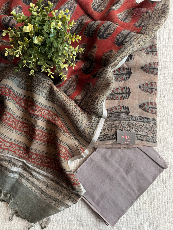 Pure linen suit set material