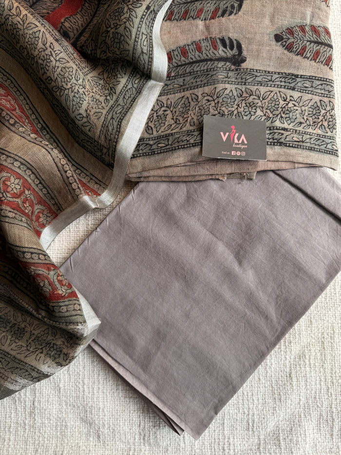 Pure linen suit set material