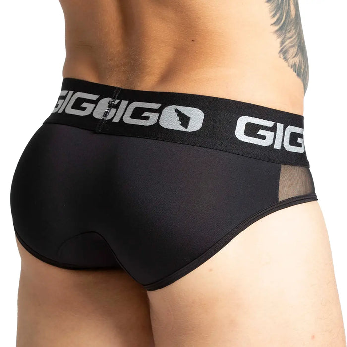 Purity Black Brief vista posterior de Gigo Underwear