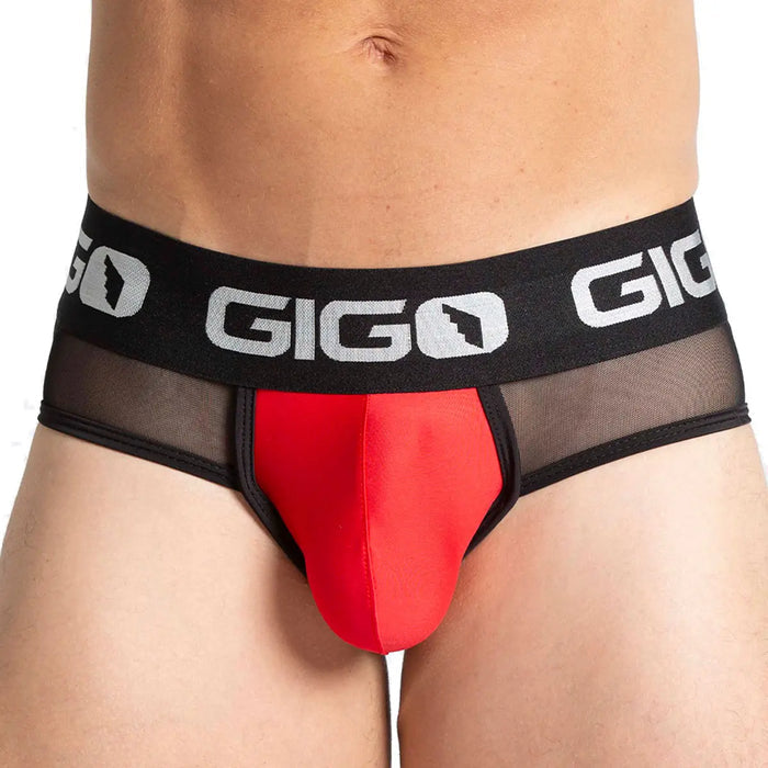 Purity Red Brief vista frontal de Gigo Underwear