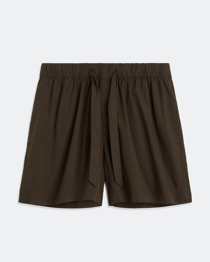 Pyjama Shorts - Coffee Cotton Poplin