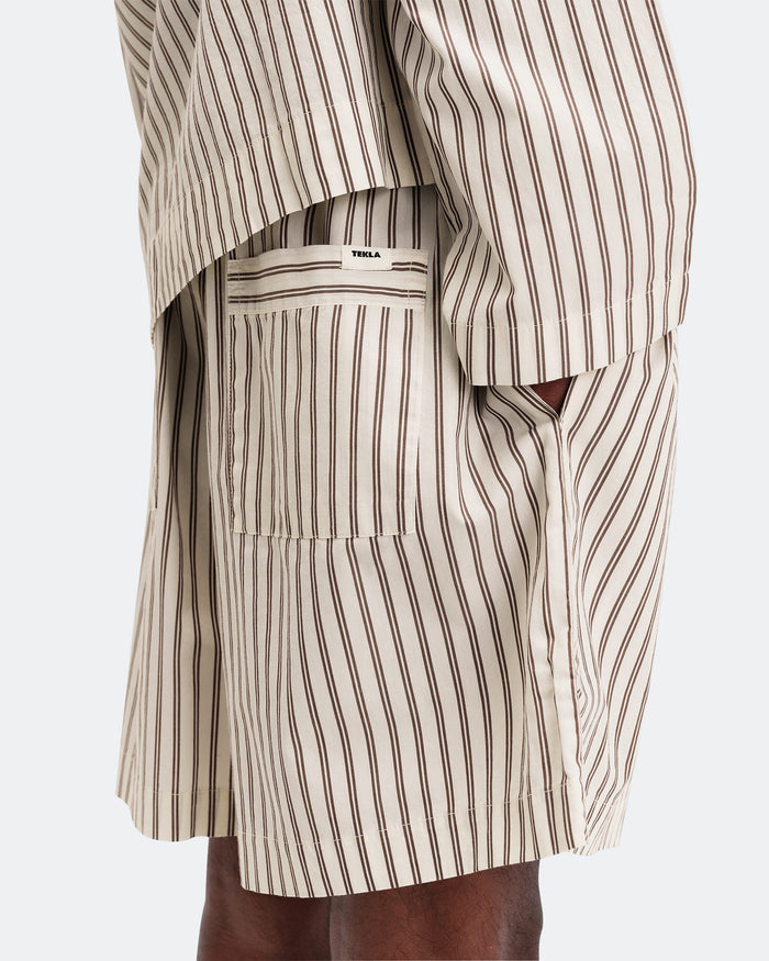 Pyjama Shorts - Hopper Stripes Cotton Poplin