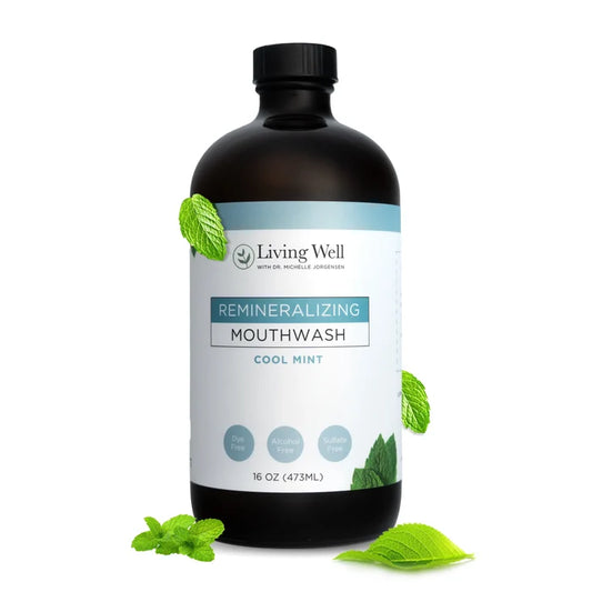 Cool Mint remineralizing mouthwash with hydroxyapatite by Living Well with Dr. Michelle