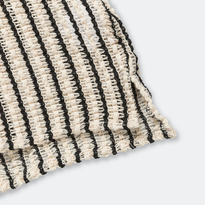 Sheer Stripe Knit SS Shirt - Ecru