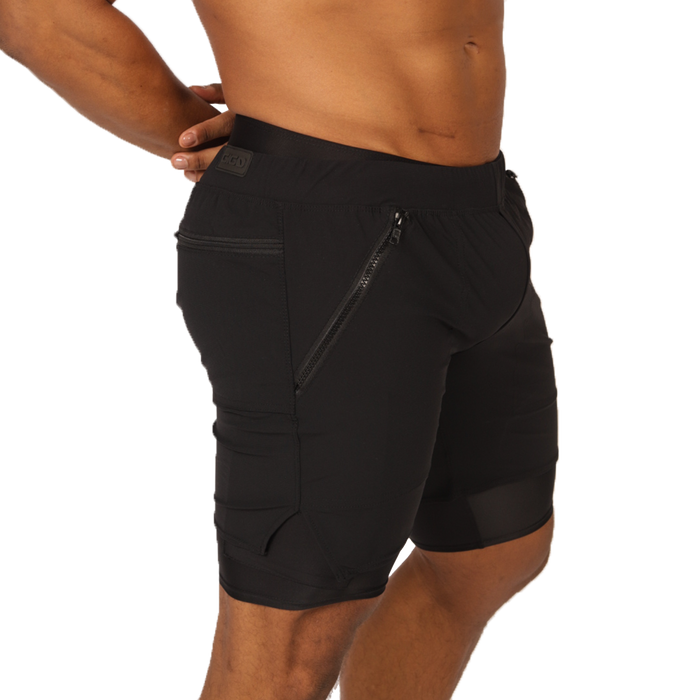 Sporty Black Short vista frontal de Gigo Underwear
