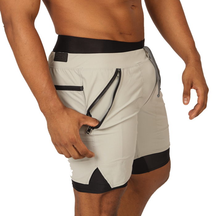 Sporty Gray Short vista frontal de Gigo Underwear