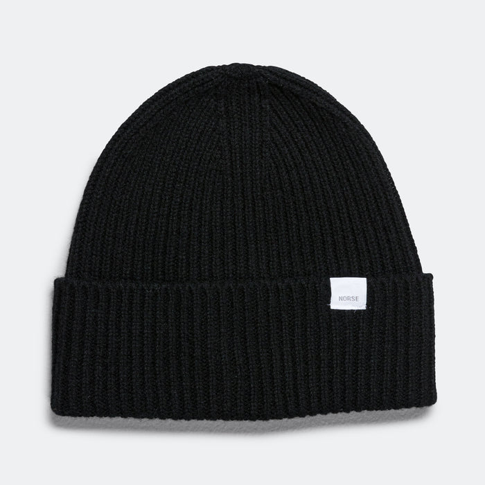 Standard Merino Lambswool Beanie - Black