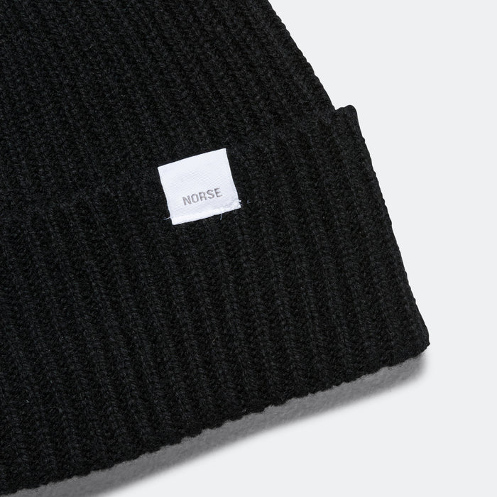 Standard Merino Lambswool Beanie - Black