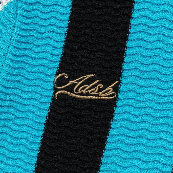 Stripe Soccer Polo Sweater - Black/Blue