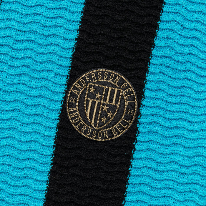 Stripe Soccer Polo Sweater - Black/Blue