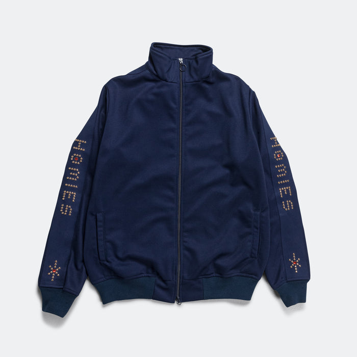 Studded Track Jacket - Navy