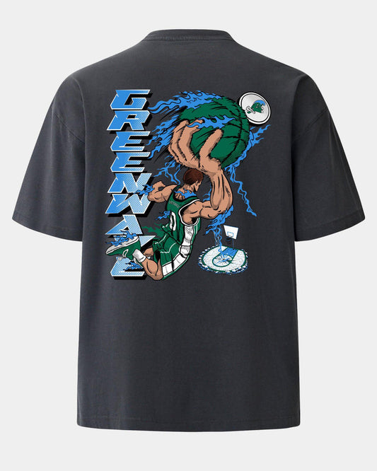 Tulane Slam Dunk Faze Heavyweight Tee Charcoal Back