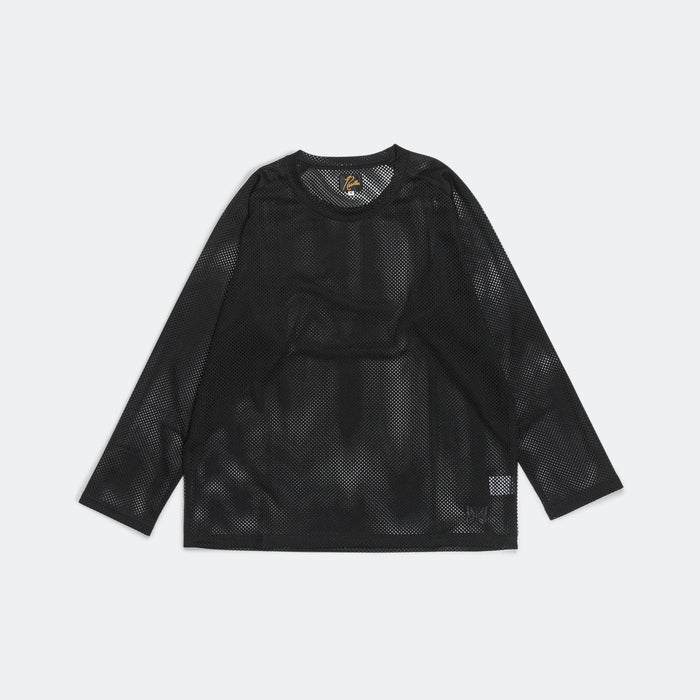 U-Neck LS Tee - Black Raschel Lace