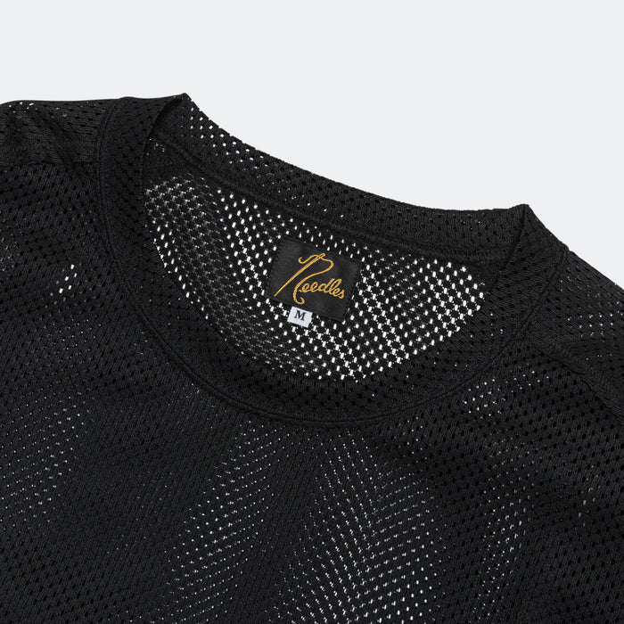 U-Neck LS Tee - Black Raschel Lace