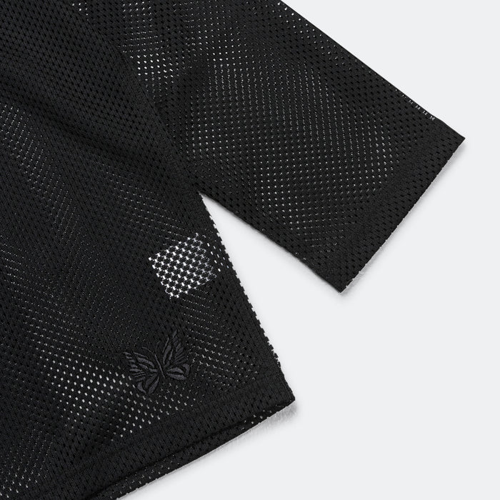 U-Neck LS Tee - Black Raschel Lace