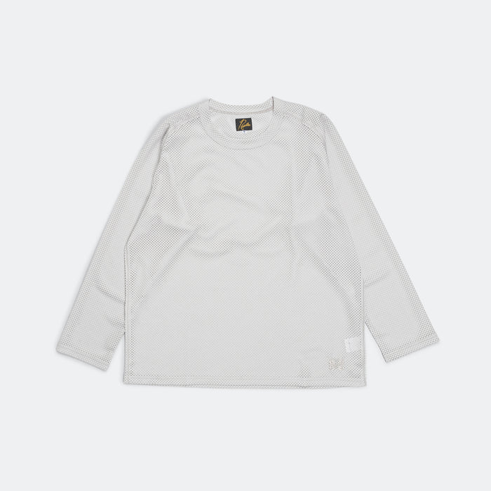 U-Neck LS Tee - Light Grey Raschel Lace