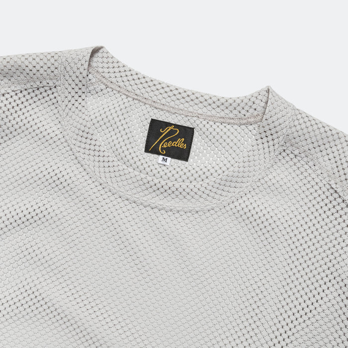 U-Neck LS Tee - Light Grey Raschel Lace